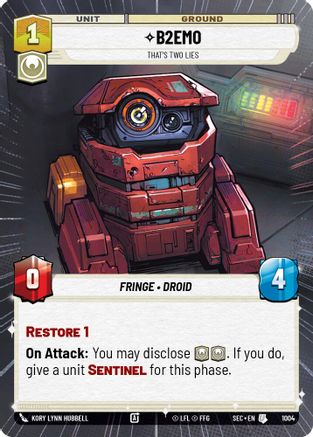 B2EMO - That's Two Lies (Hyperspace Foil) (1004) - Secrets of Power Foil