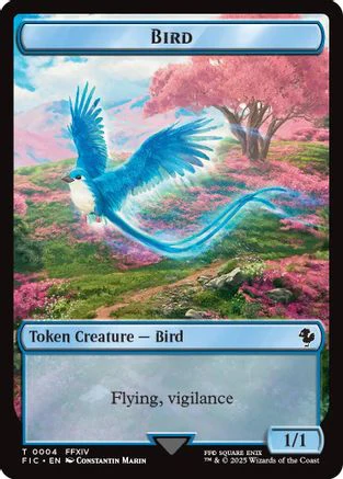 Bird // Hero (0029) Double-Sided Token (Surge Foil) [FINAL FANTASY Commander Tokens] - Image 6