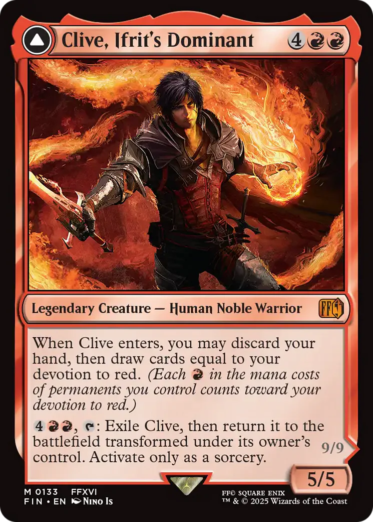 Clive, Ifrit's Dominant // Ifrit, Warden of Inferno (FIN-133) - FINAL FANTASY: (enchantment) Foil - Image 4
