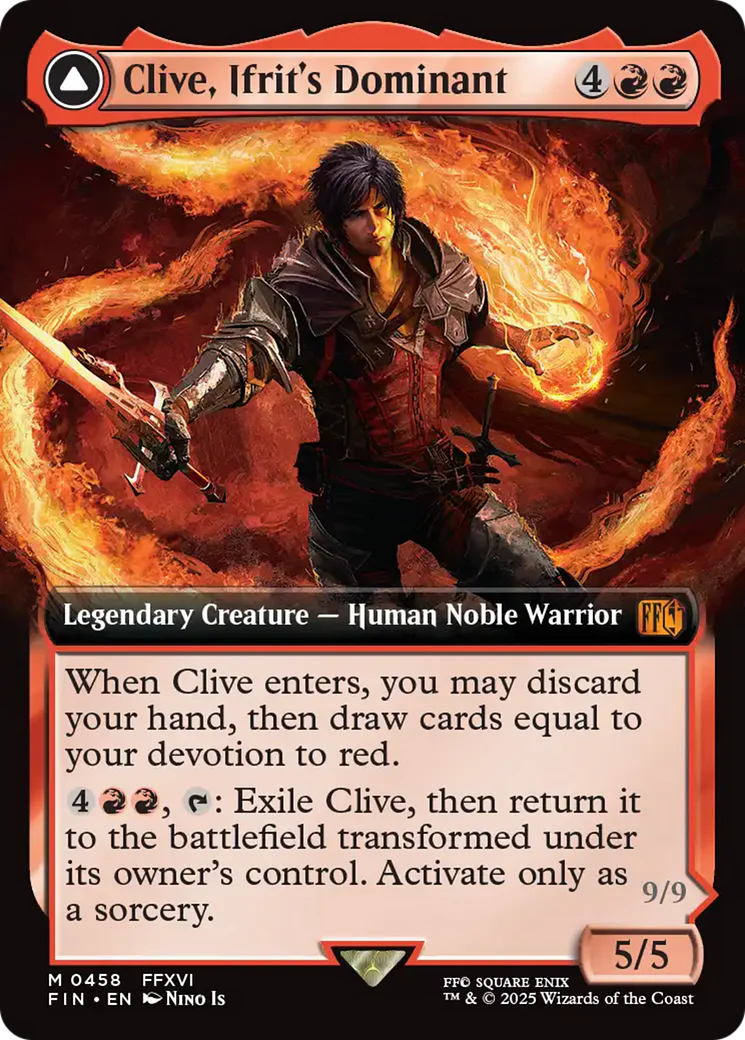 Clive, Ifrit's Dominant // Ifrit, Warden of Inferno (FIN-458) - FINAL FANTASY: (enchantment, Extended Art) - Image 4