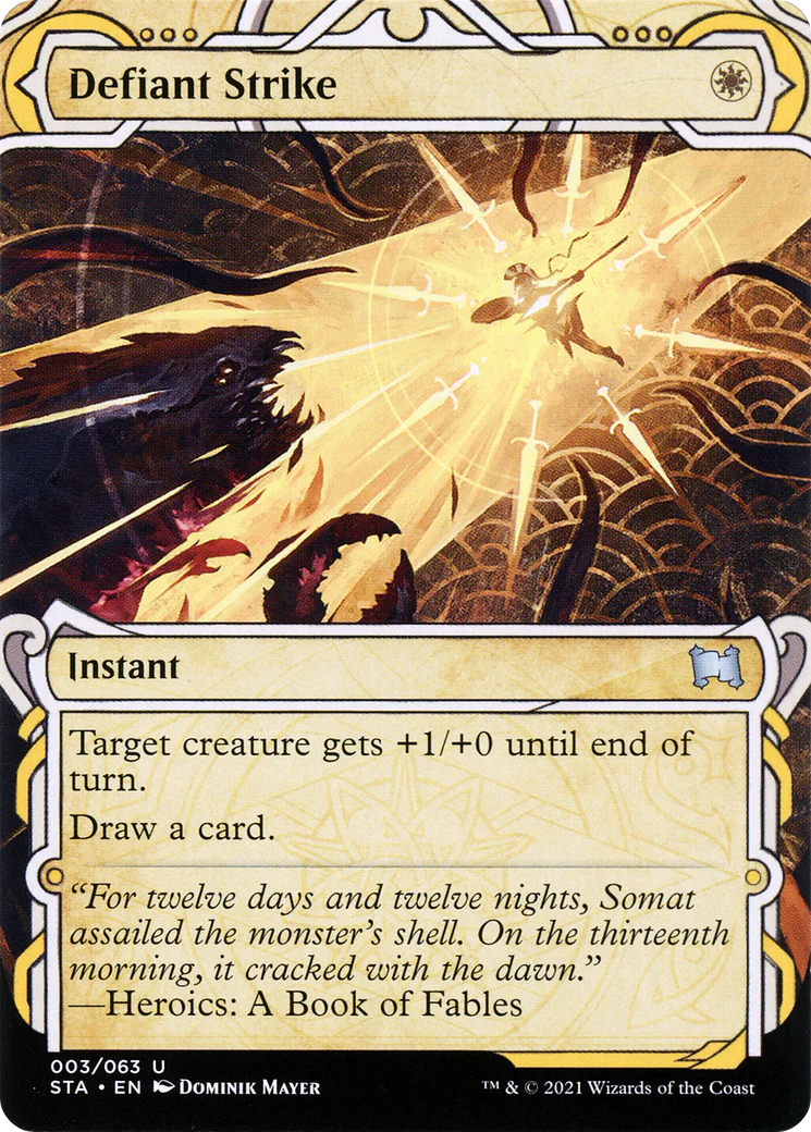Defiant Strike (STA-003) - Strixhaven Mystical Archive: (Showcase) (Borderless)