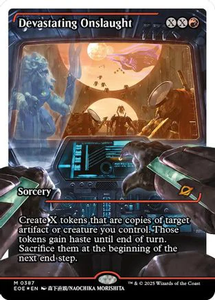 Devastating Onslaught (0387) (Showcase Fracture Foil) (Japanese) [Edge of Eternities]