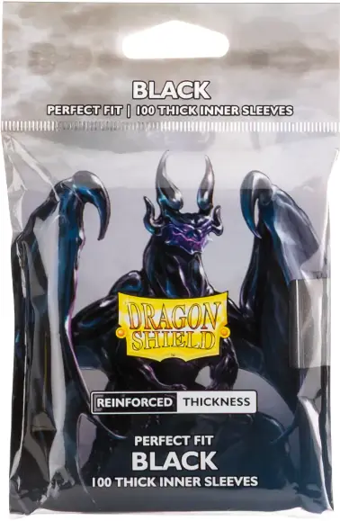 Dragon Shield: Perfect Fit Thick Inner Sleeves (100ct) - Black