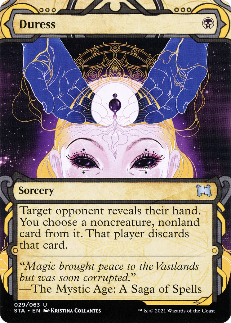 Duress (STA-029) - Strixhaven Mystical Archive: (Showcase) (Borderless) Etched Foil