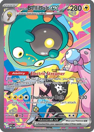 Iono's Bellibolt ex (279/217) - Holofoil ME Ascended Heroes - Special Illustration Rare