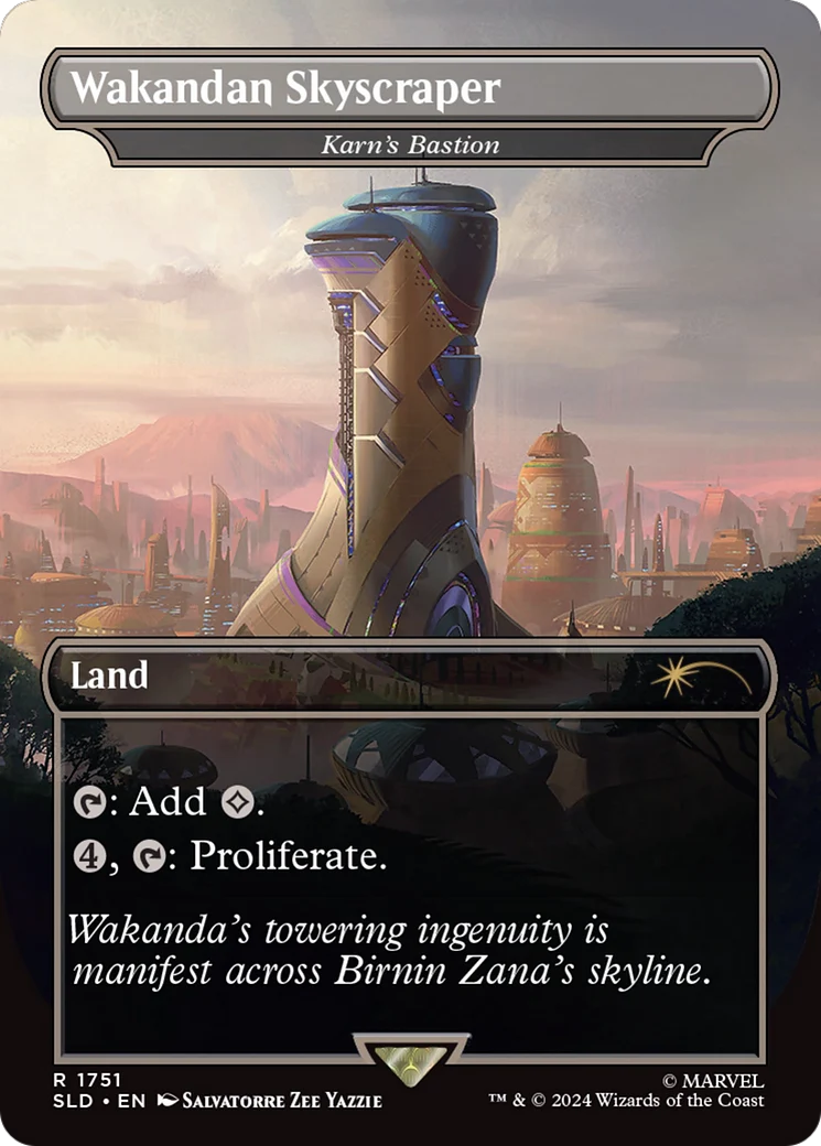 Karn's Bastion (SLD-1751) - Secret Lair Drop / Wakandan Skyscraper (Borderless) Foil