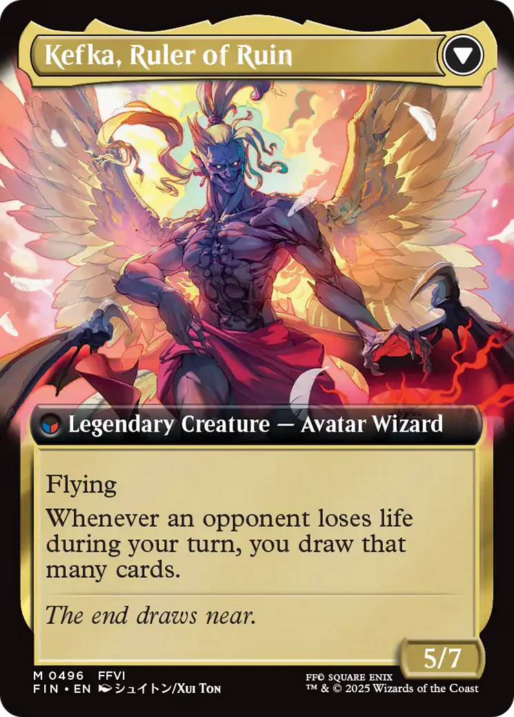 Kefka, Court Mage // Kefka, Ruler of Ruin (FIN-496) - FINAL FANTASY: (Extended Art) Foil - Image 2