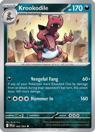 Krookodile (066) - Reverse Holofoil ME02 Phantasmal Flames - Uncommon