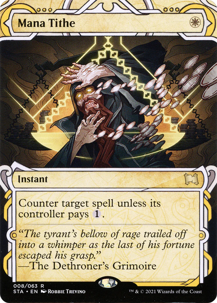 Mana Tithe (STA-008) - Strixhaven Mystical Archive: (Showcase) (Borderless) Etched Foil