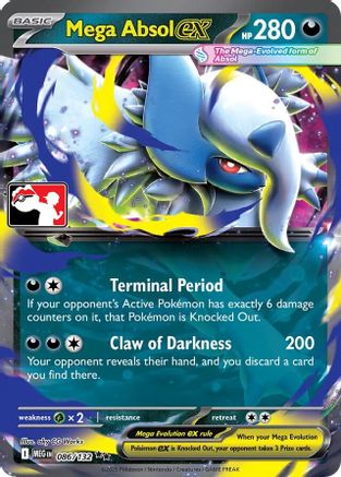 Mega Absol ex (086/132) - Holofoil Prize Pack Series Cards - Double Rare