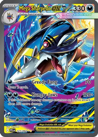 Mega Sharpedo ex (127/094) - Holofoil ME02 Phantasmal Flames - Special Illustration Rare