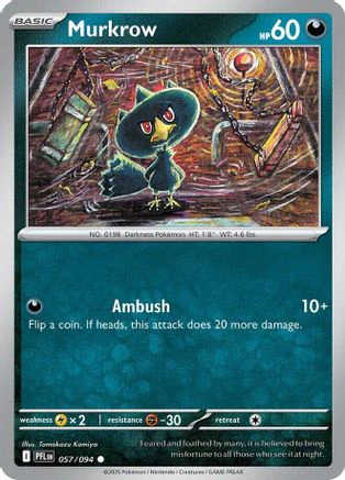 Murkrow (057/094) - Reverse Holofoil ME02 Phantasmal Flames - Common