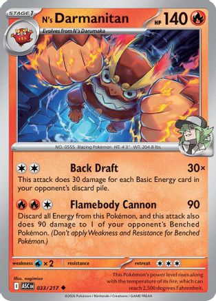 N's Darmanitan (033) ME Ascended Heroes - Uncommon