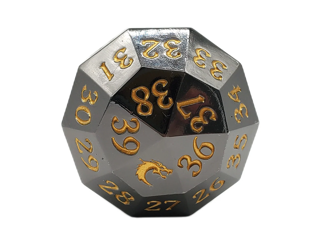 Old School Dice: Metal D40 Spindown - Electric Black