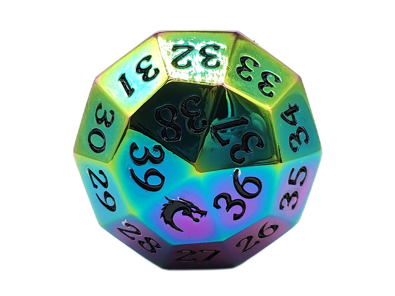 Old School Dice: Metal D40 Spindown - Rainbow