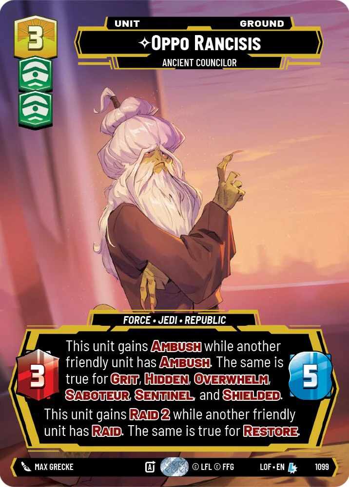 Oppo Rancisis - Ancient Councilor (1099) (Prestige Foil) (1099) [Legends of the Force]