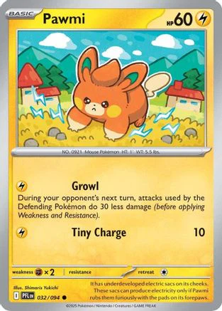 Pawmi (032/094) - Reverse Holofoil ME02 Phantasmal Flames - Common