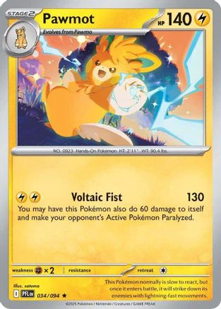 Pawmot (034/094) - Holofoil ME02 Phantasmal Flames - Rare