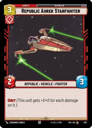 Republic Aurek Starfighter (Foil) (676) - Secrets of Power Foil