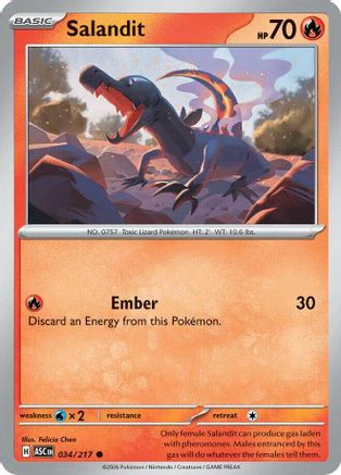 Salandit (034) - Reverse Holofoil ME Ascended Heroes - Common