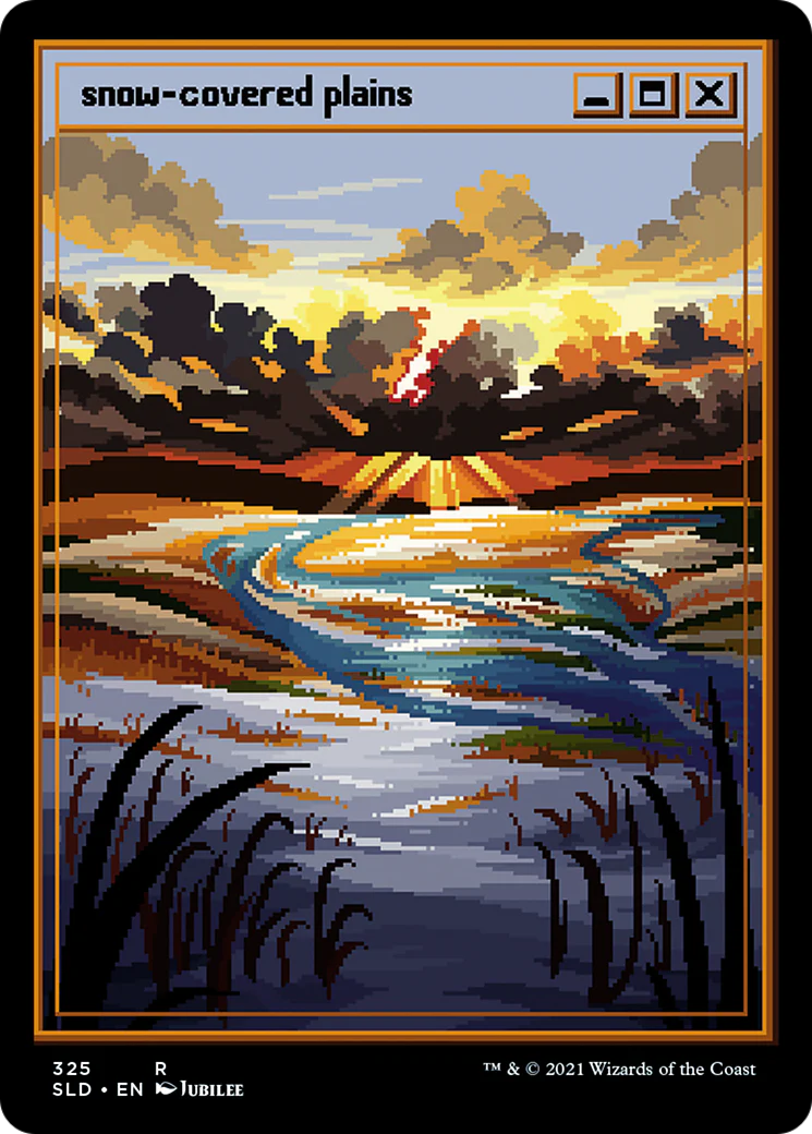 Snow-Covered Plains (PixelSnowLands.jpg) (SLD-325) - Secret Lair Drop Etched Foil