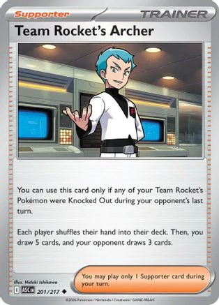 Team Rocket's Archer (201) - Reverse Holofoil ME Ascended Heroes - Uncommon