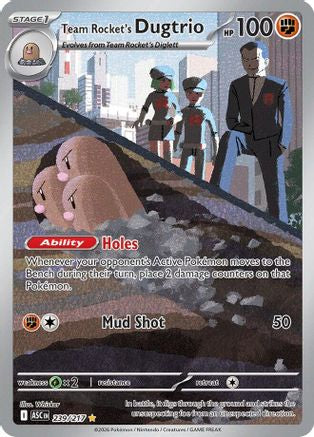 Team Rocket's Dugtrio (239/217) - Holofoil ME Ascended Heroes - Illustration Rare